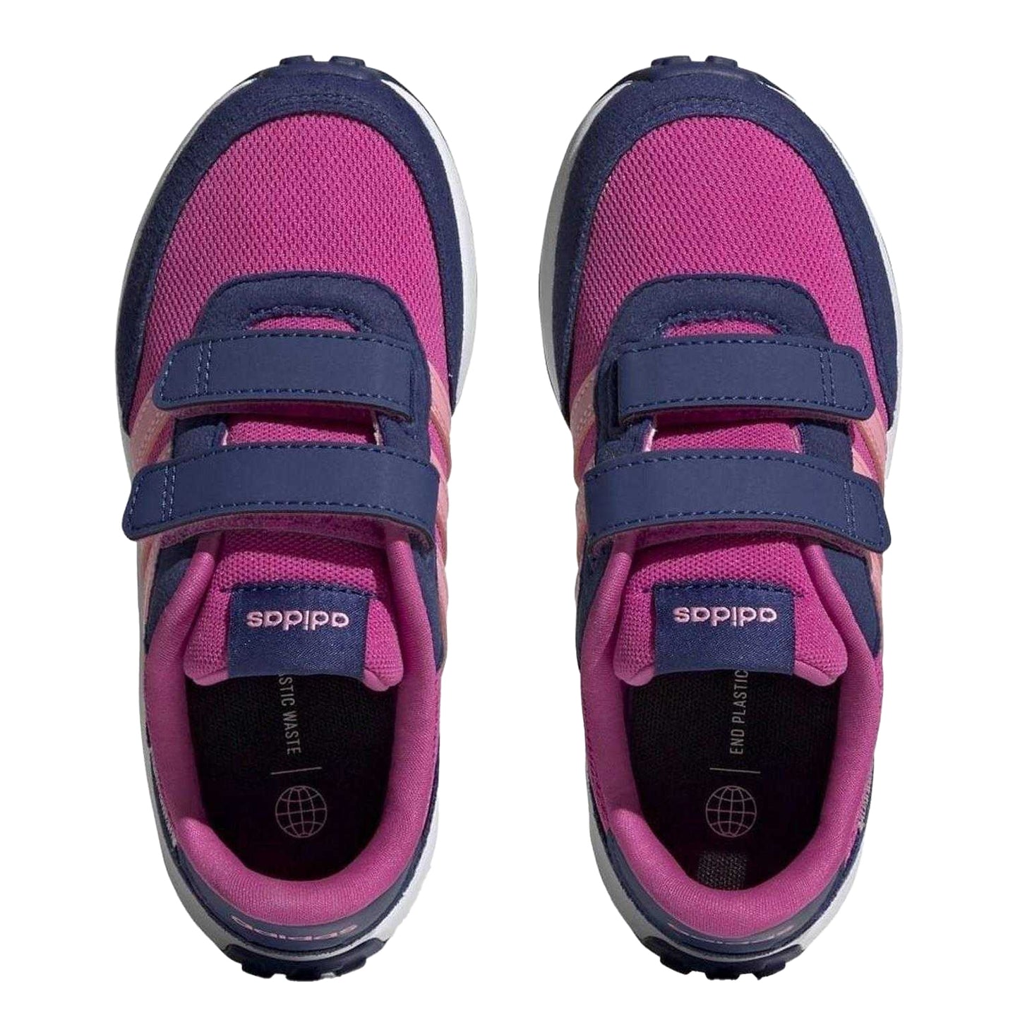 Pink - Side - Adidas Childrens-Kids Run 70s Leather Trainers