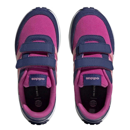 Pink - Side - Adidas Childrens-Kids Run 70s Leather Trainers