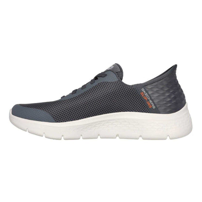 Grey - Back - Skechers Mens GO WALK Flex Hands Up Slip-In Trainers