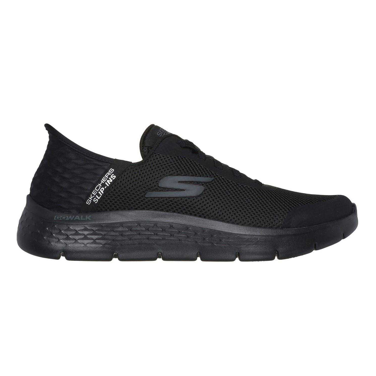 Black - Front - Skechers Mens GO WALK Flex Hands Up Slip-In Trainers