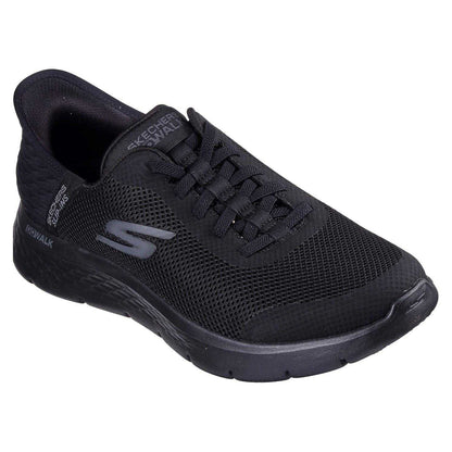 Black - Pack Shot - Skechers Mens GO WALK Flex Hands Up Slip-In Trainers
