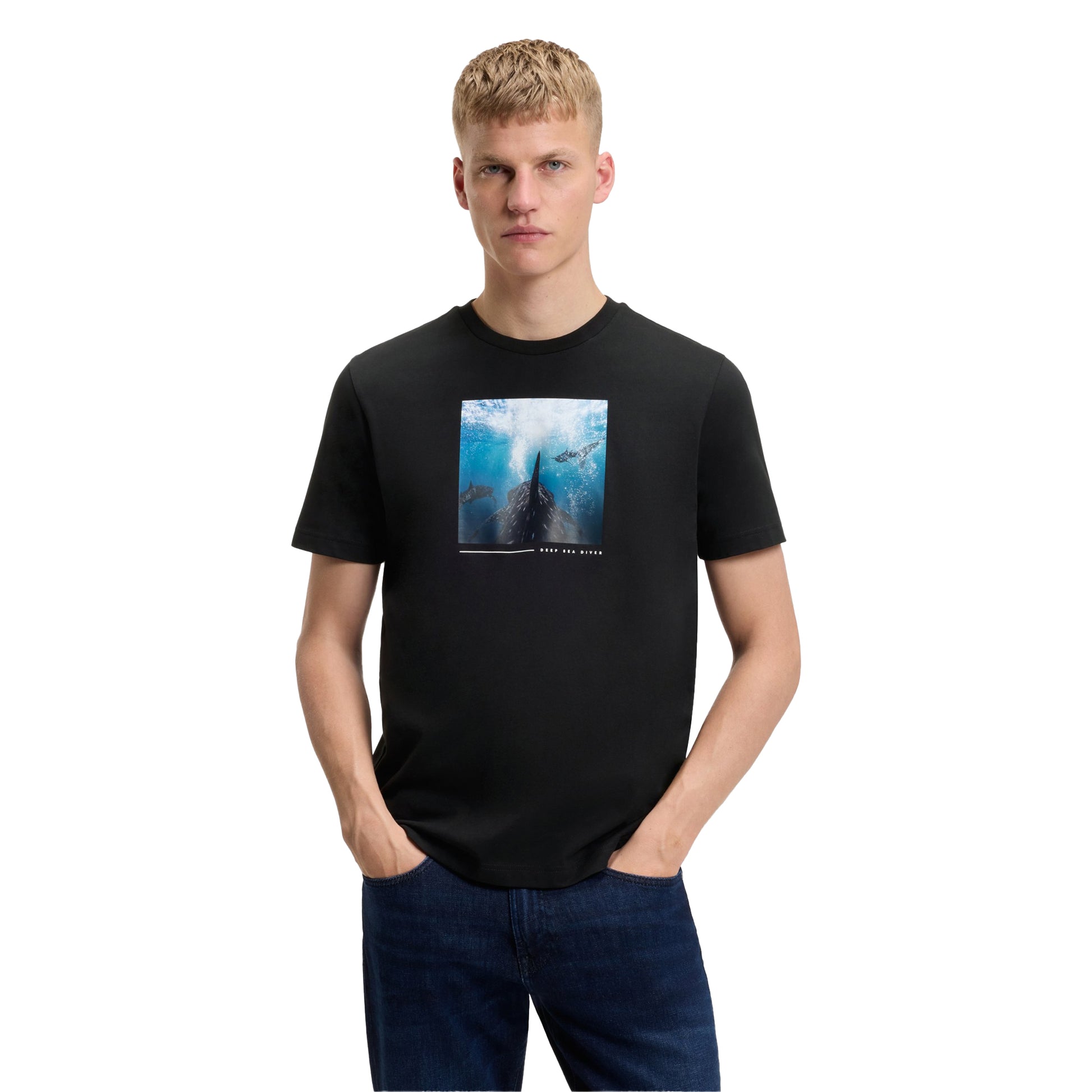 Black - Side - Boss Mens Creature T-Shirt