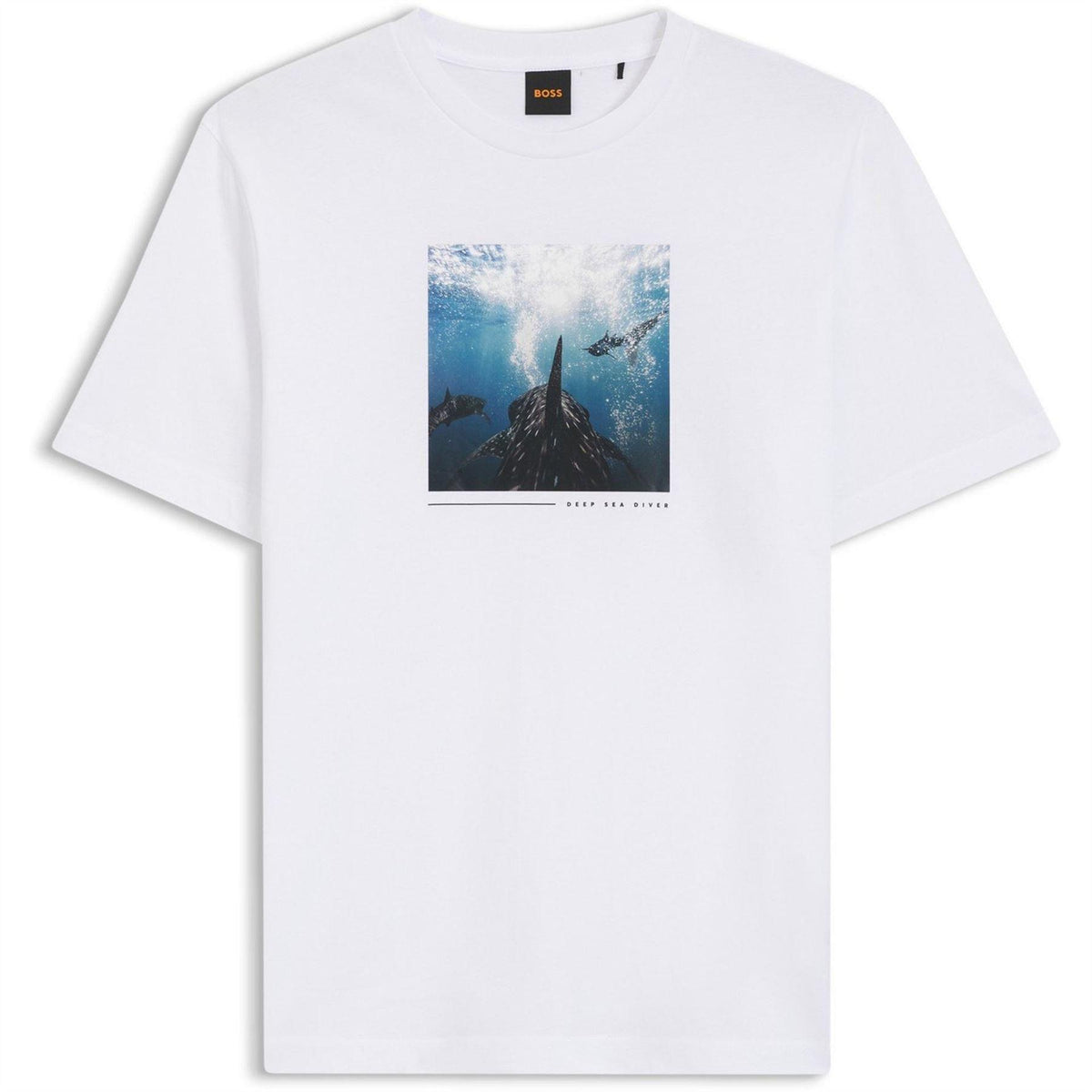 White - Front - Boss Mens Creature T-Shirt