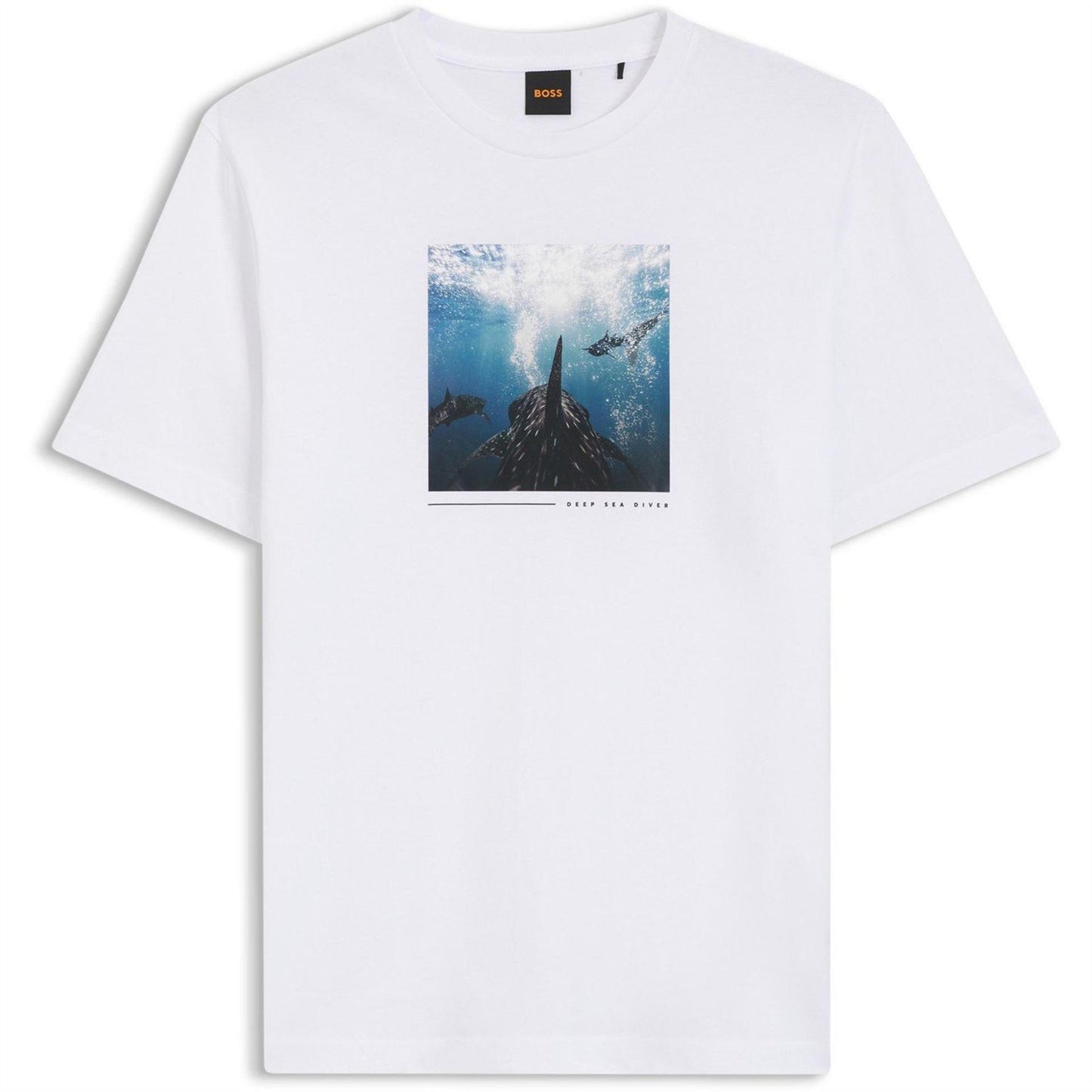 White - Front - Boss Mens Creature T-Shirt