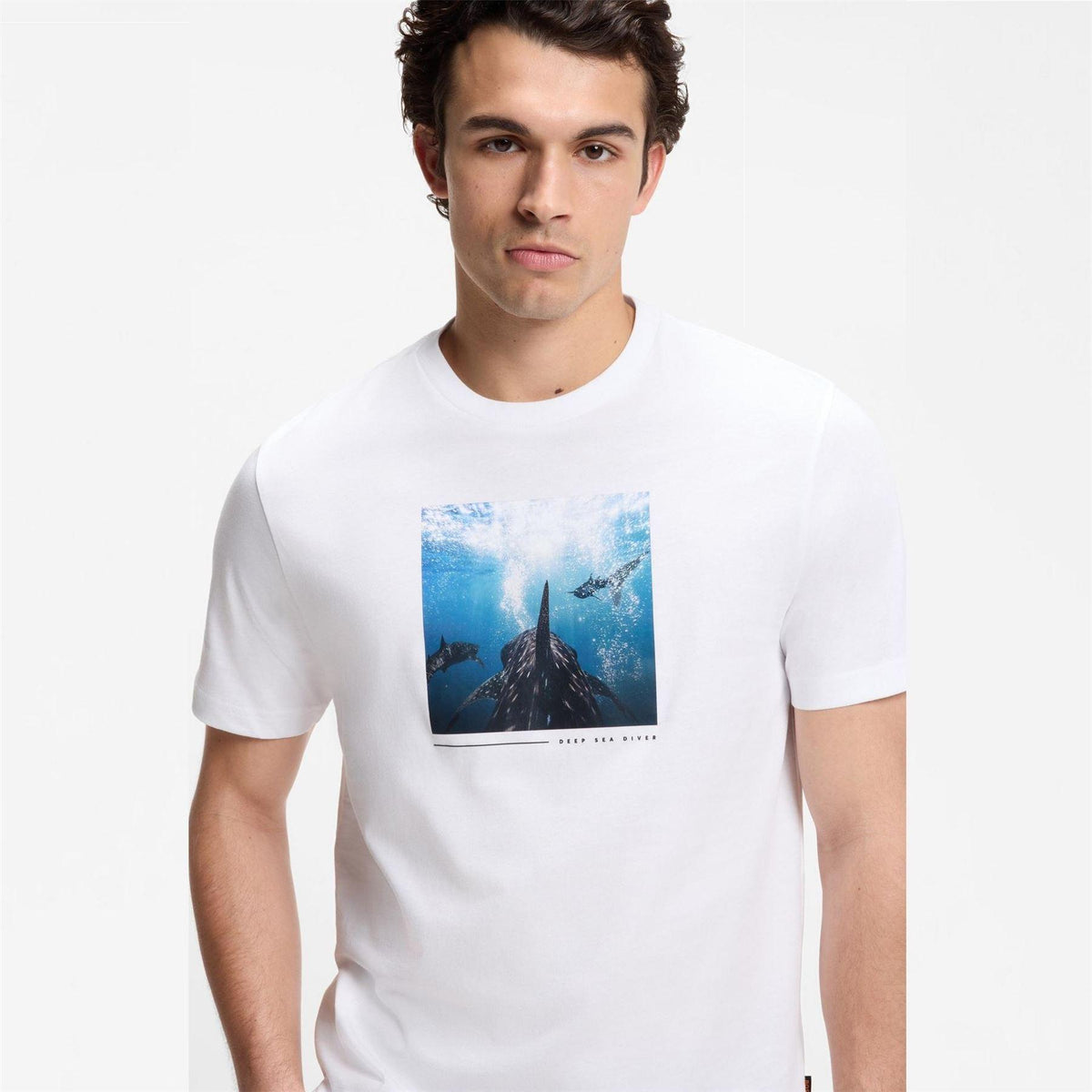 White - Lifestyle - Boss Mens Creature T-Shirt