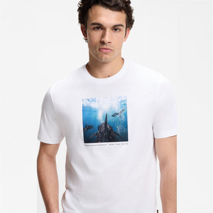 White - Lifestyle - Boss Mens Creature T-Shirt