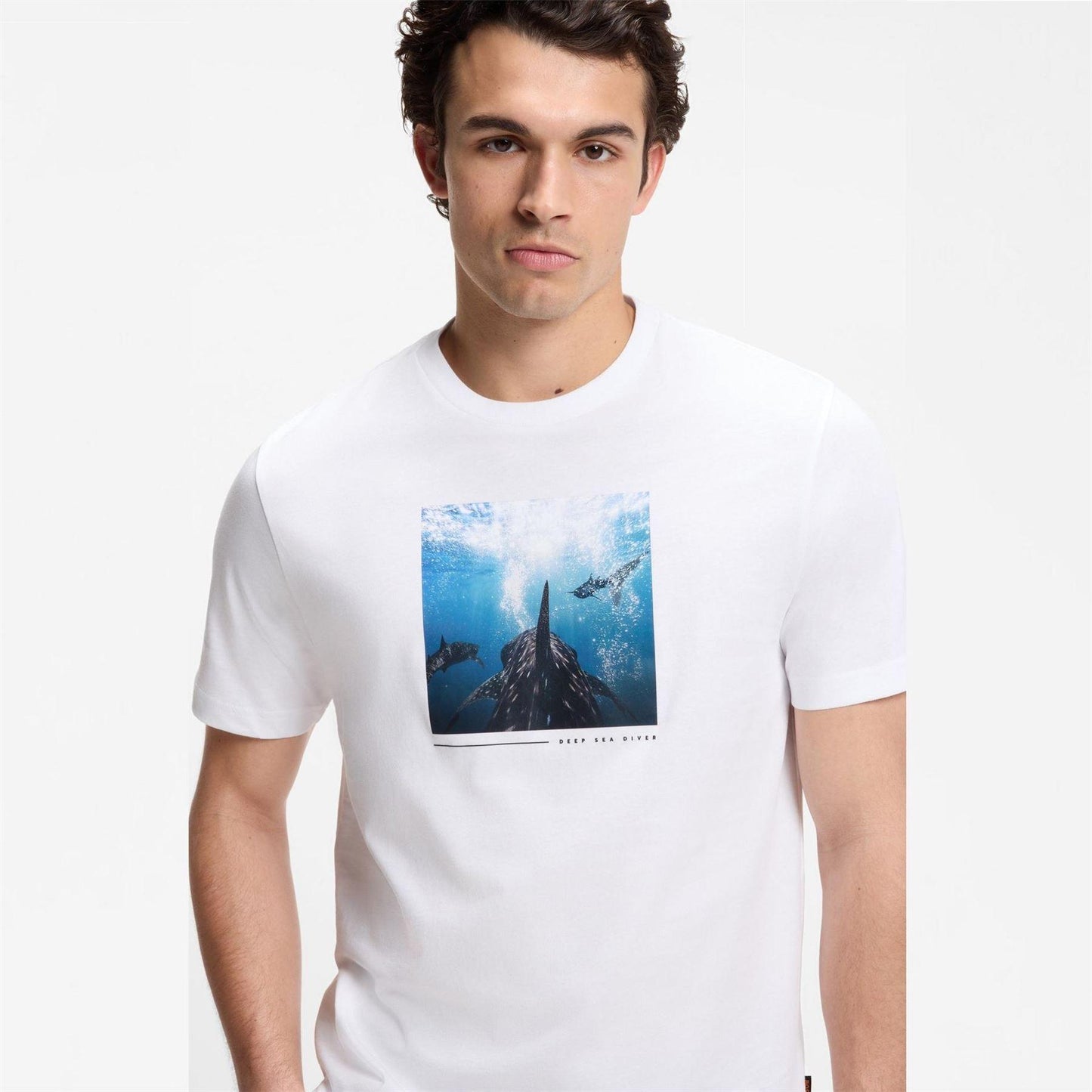 White - Lifestyle - Boss Mens Creature T-Shirt