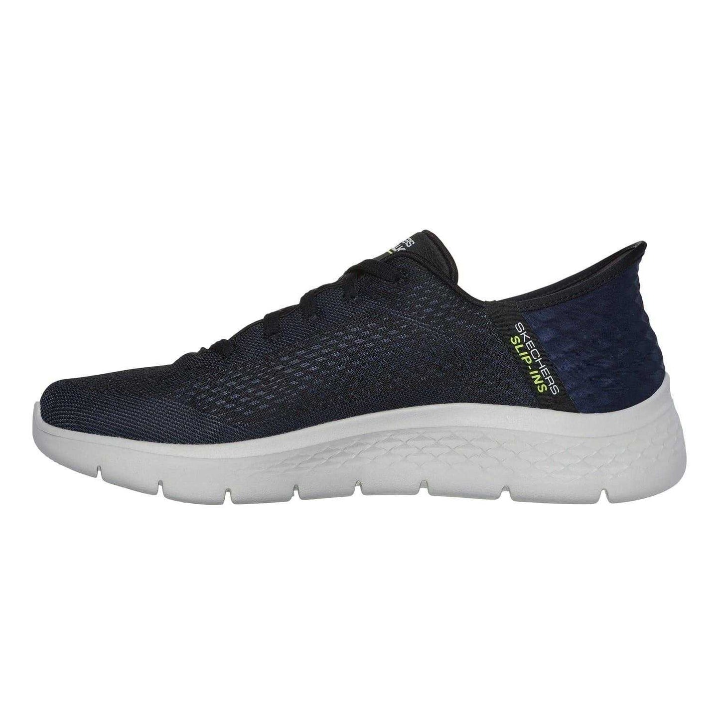 Navy - Back - Skechers Mens Go Walk Flex New World Geometric Pattern Slip-In Walking Shoes