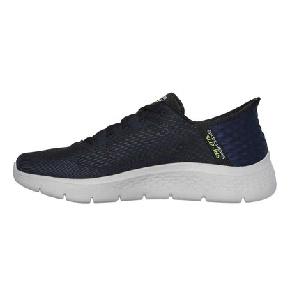 Navy - Back - Skechers Mens Go Walk Flex New World Geometric Pattern Slip-In Walking Shoes