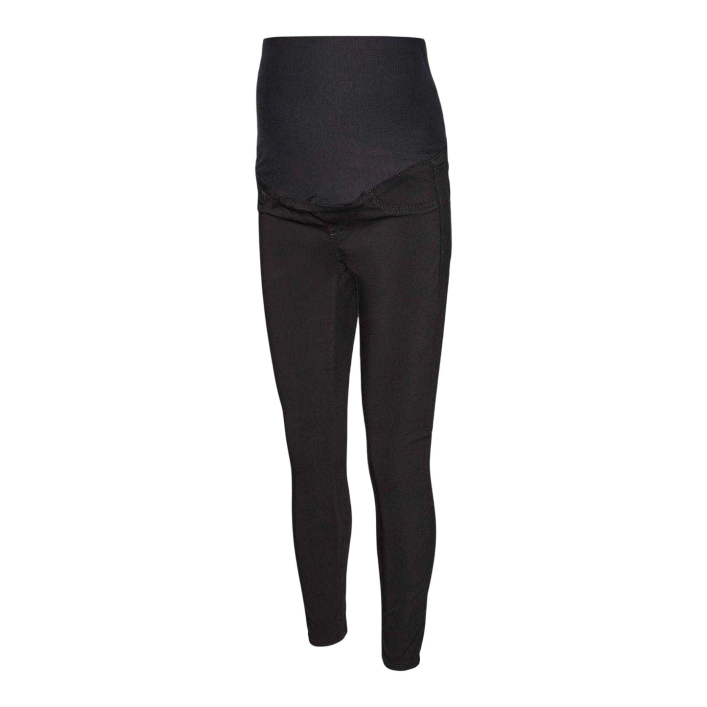 Black - Front - Mamalicious Womens-Ladies Plain Slim Jeggings