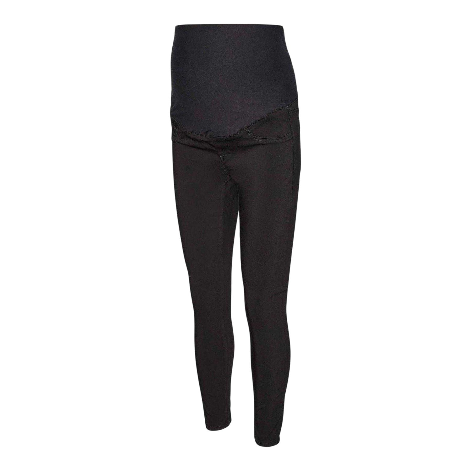 Black - Front - Mamalicious Womens-Ladies Plain Slim Jeggings