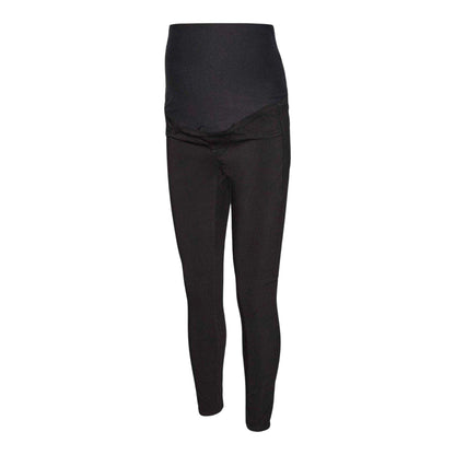 Black - Front - Mamalicious Womens-Ladies Plain Slim Jeggings