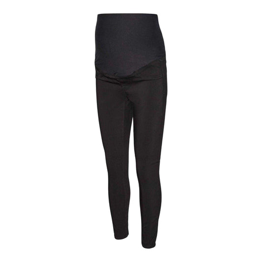 Black - Front - Mamalicious Womens-Ladies Plain Slim Jeggings