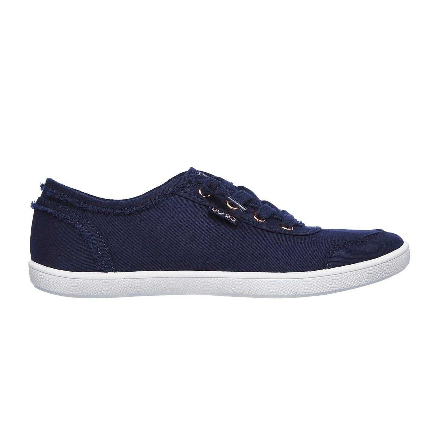 Navy - Side - Skechers Unisex Adult BOBS B Cute Canvas Flat Trainers