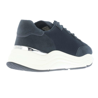 Navy - Back - Mallet Mens Packington Suede Trainers