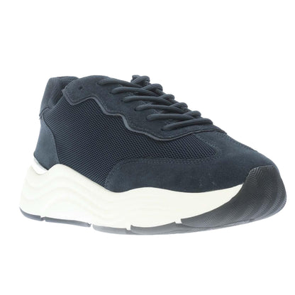 Navy - Front - Mallet Mens Packington Suede Trainers