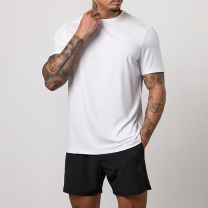White - Side - Gym King Mens Victory Performance T-Shirt