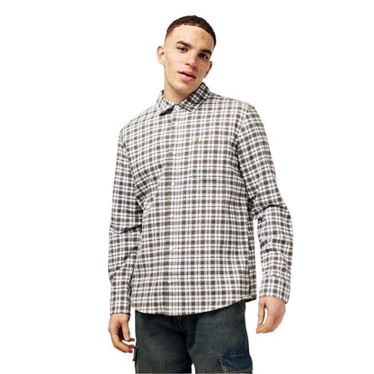 Olive - Side - Jack Wills Mens Checked Long-Sleeved Shirt