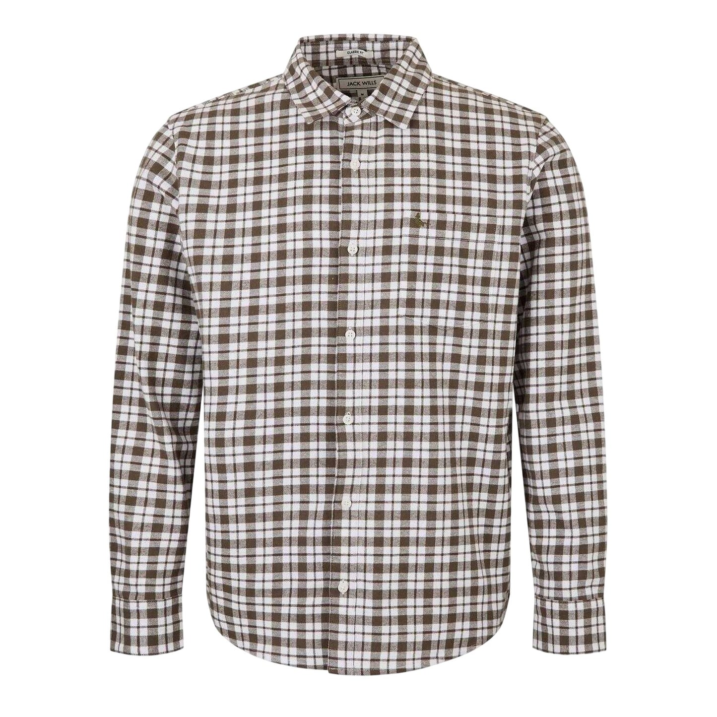 Olive - Front - Jack Wills Mens Checked Long-Sleeved Shirt