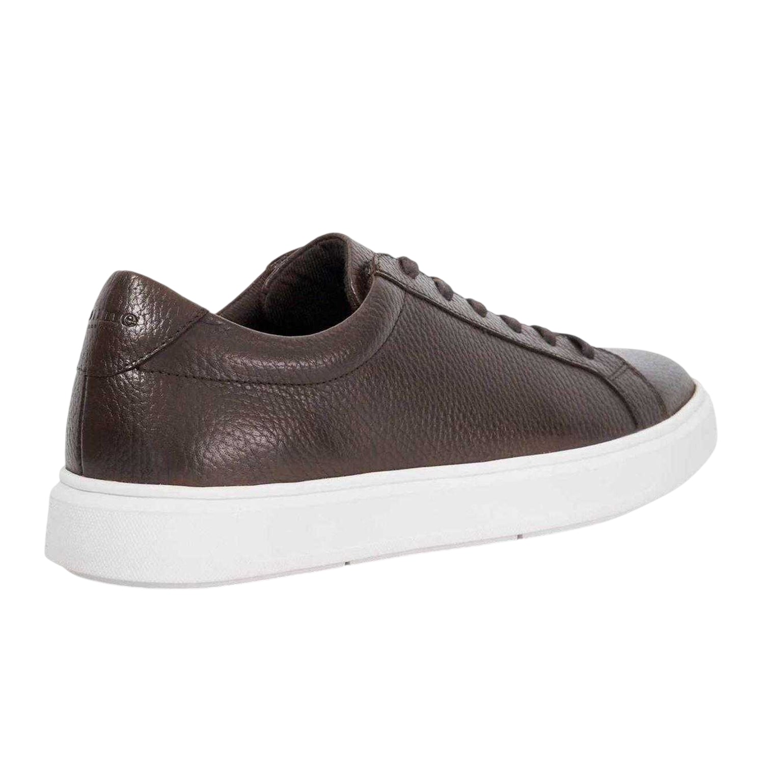 Chocolate - Back - Dune London Mens Tais Leather Flat Trainers
