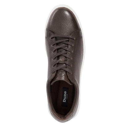 Chocolate - Lifestyle - Dune London Mens Tais Leather Flat Trainers