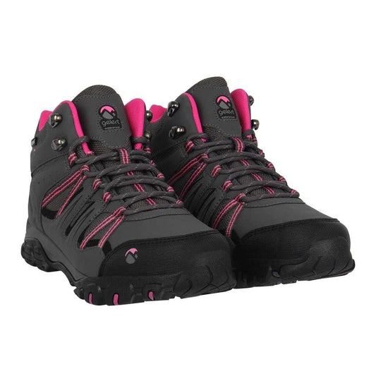 Charcoal-Pink - Front - Gelert Childrens-Kids Horizon Waterproof Walking Boots