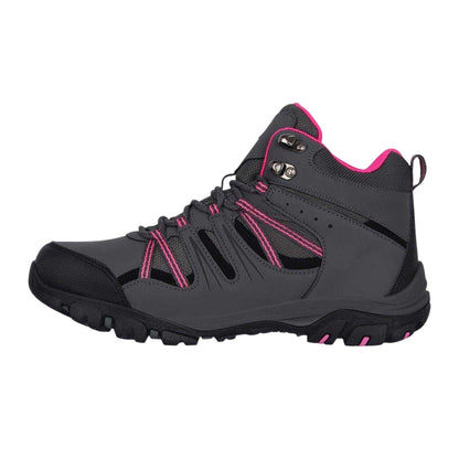 Charcoal-Pink - Back - Gelert Childrens-Kids Horizon Waterproof Walking Boots