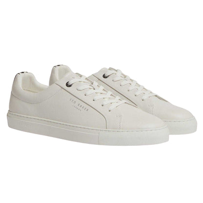 White - Front - Ted Baker Mens Leather Trainers