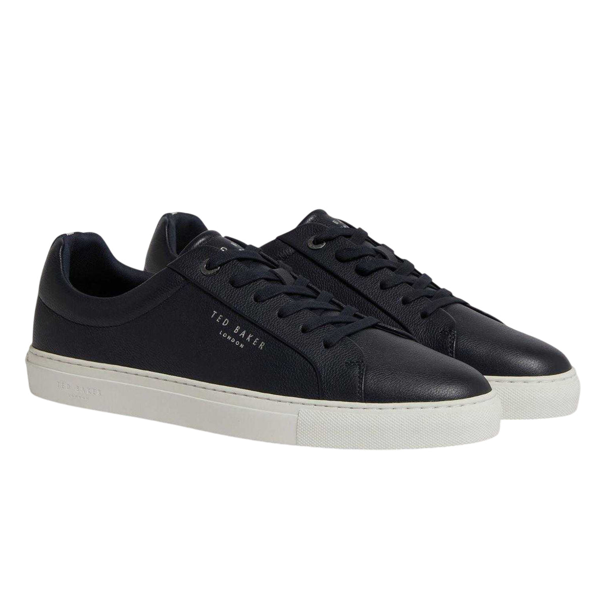 Navy - Front - Ted Baker Mens Leather Trainers