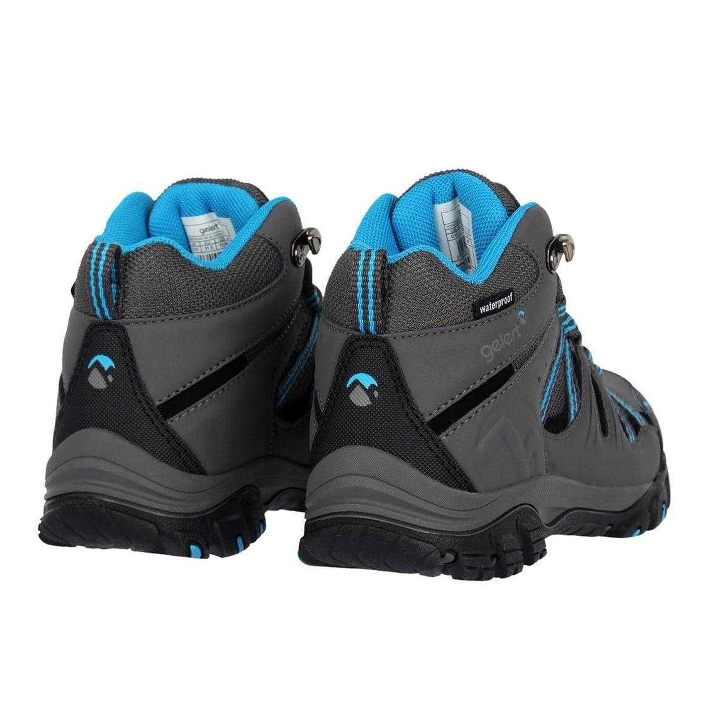 Charcoal-Blue - Back - Gelert Childrens-Kids Horizon Waterproof Mid Cut Walking Boots