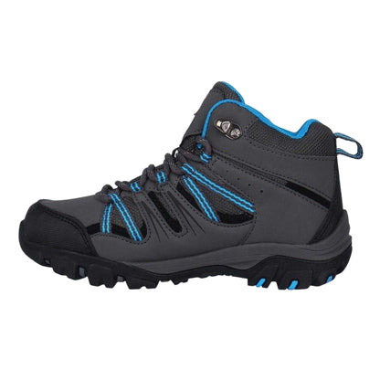 Charcoal-Blue - Side - Gelert Childrens-Kids Horizon Waterproof Mid Cut Walking Boots