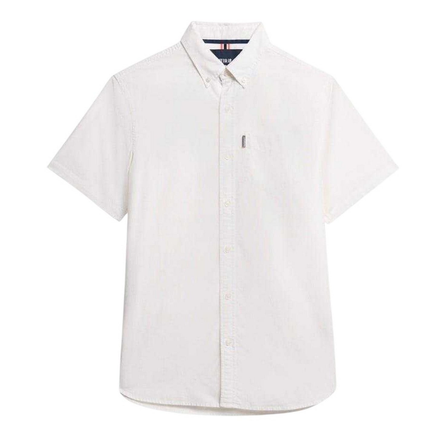 Optical White - Front - Superdry Mens Regular Short-Sleeved Shirt