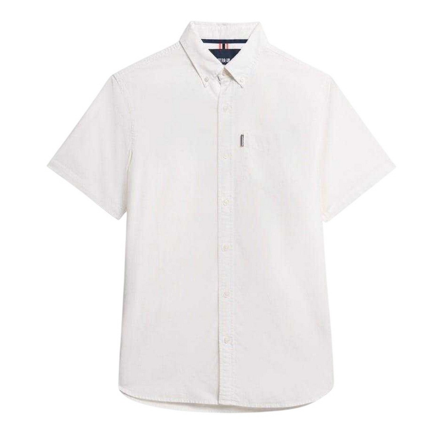 Optical White - Front - Superdry Mens Regular Short-Sleeved Shirt