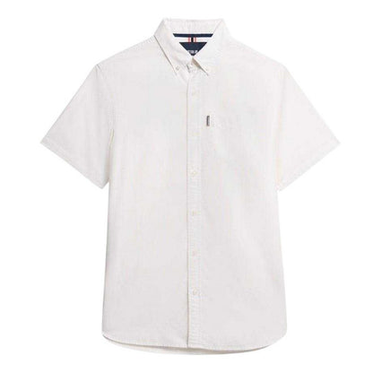 Optical White - Front - Superdry Mens Regular Short-Sleeved Shirt