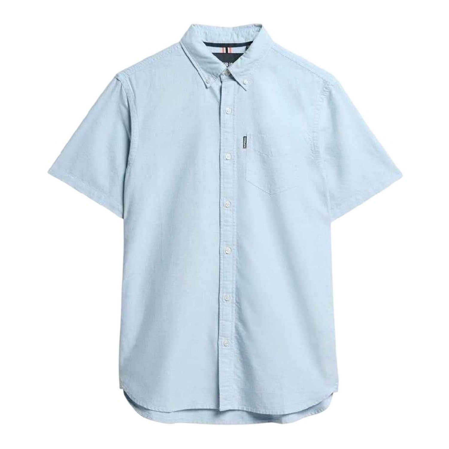 Light Blue - Front - Superdry Mens Regular Short-Sleeved Shirt