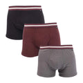 Black-Grey-Maroon - Back - Ted Baker Mens Cotton Boxer Shorts (Pack of 3)