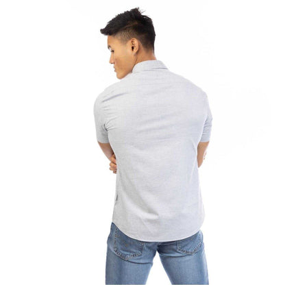 Grey - Back - Peter Werth Mens Collared Shirt