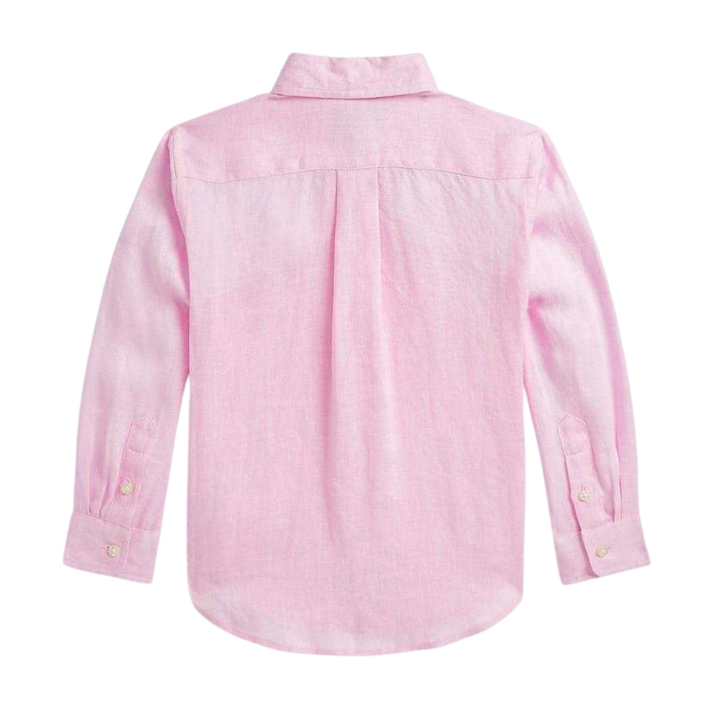 Pink - Back - Ralph Lauren Childrens-Kids Linen Long-Sleeved Shirt
