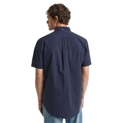 Evening Blue - Back - Gant Mens Patterned Regular Shirt