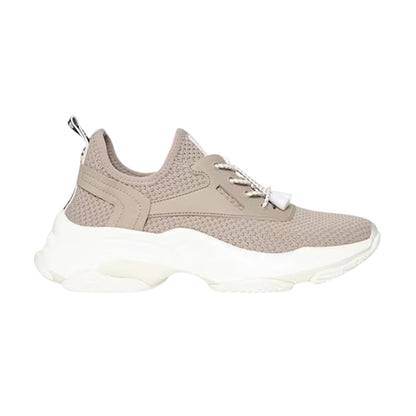 Taupe - Side - Steve Madden Womens-Ladies Mesh Trainers