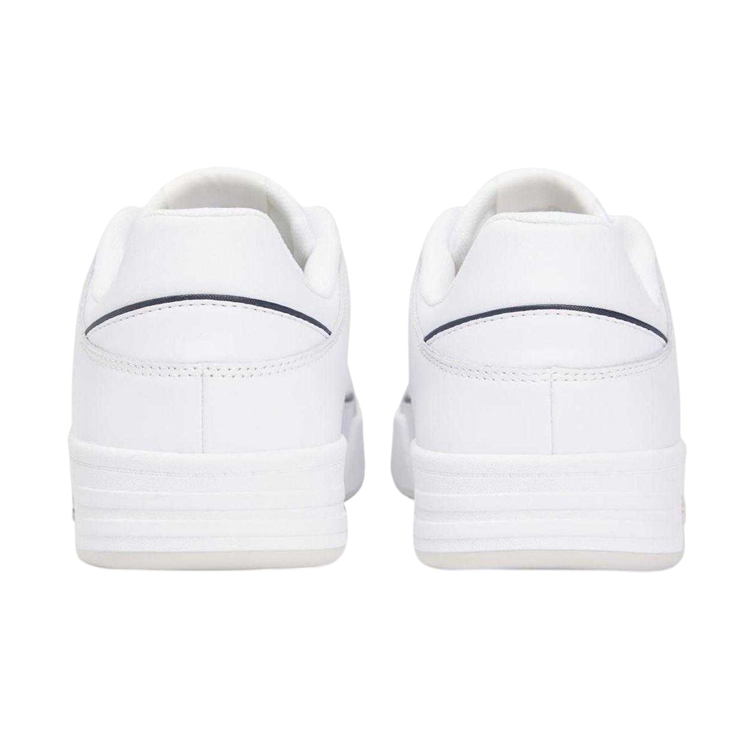 White - Back - Tommy Jeans Mens Leather Cupsole Trainers