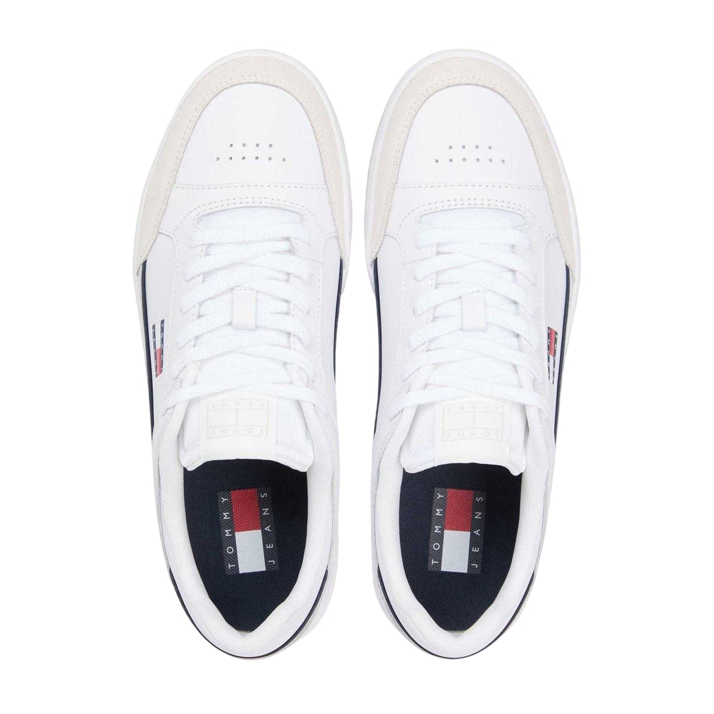 White - Lifestyle - Tommy Jeans Mens Leather Cupsole Trainers