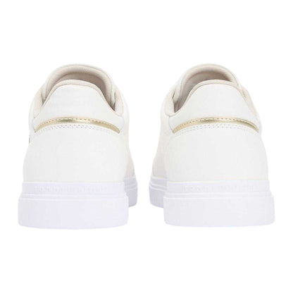 Ecru - Back - Tommy Hilfiger Womens-Ladies Nappa Leather Trainers