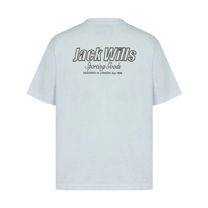 Grey - Back - Jack Wills Mens Graphic Cotton Crew Neck T-Shirt