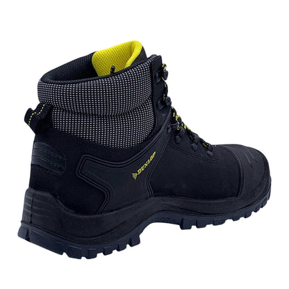 Black - Back - Dunlop Mens Nova Logo Leather Steel Toe Cap Safety Boots