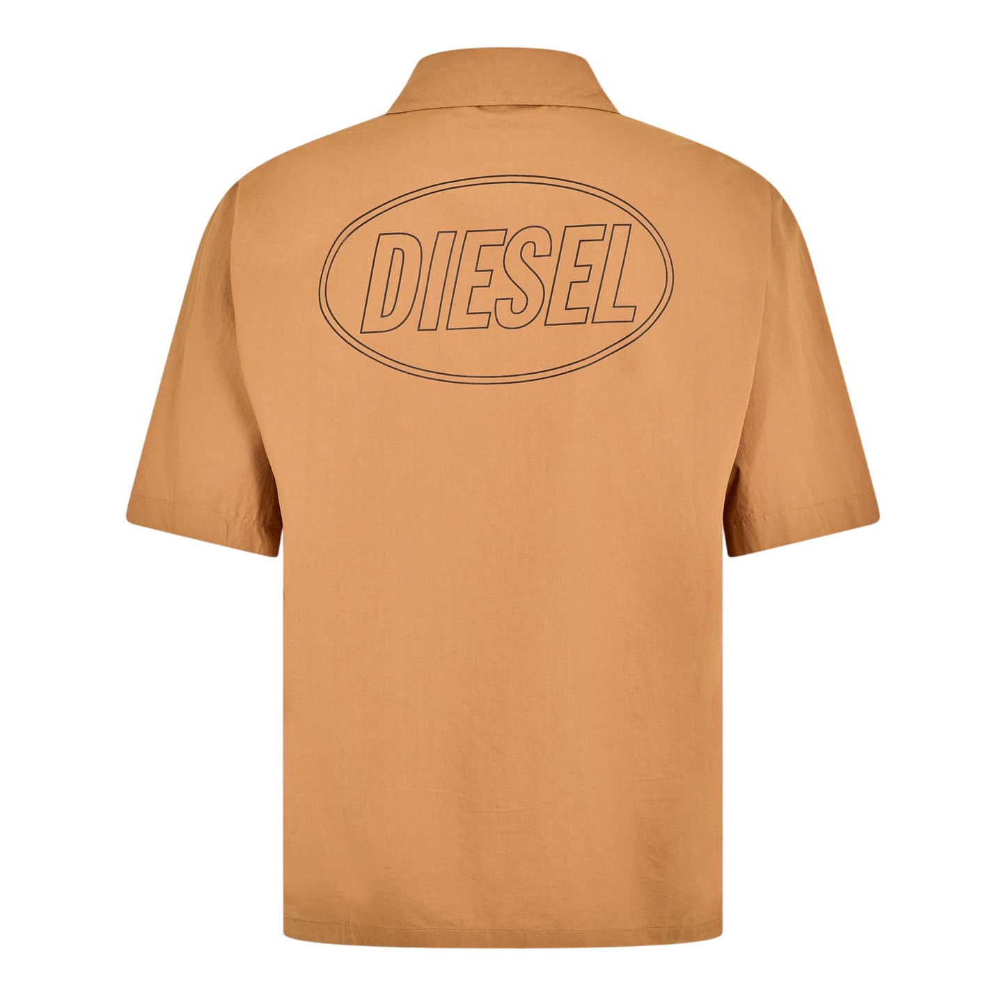 Brown - Back - Diesel Mens Cuban Notch Neck Regular Shirt