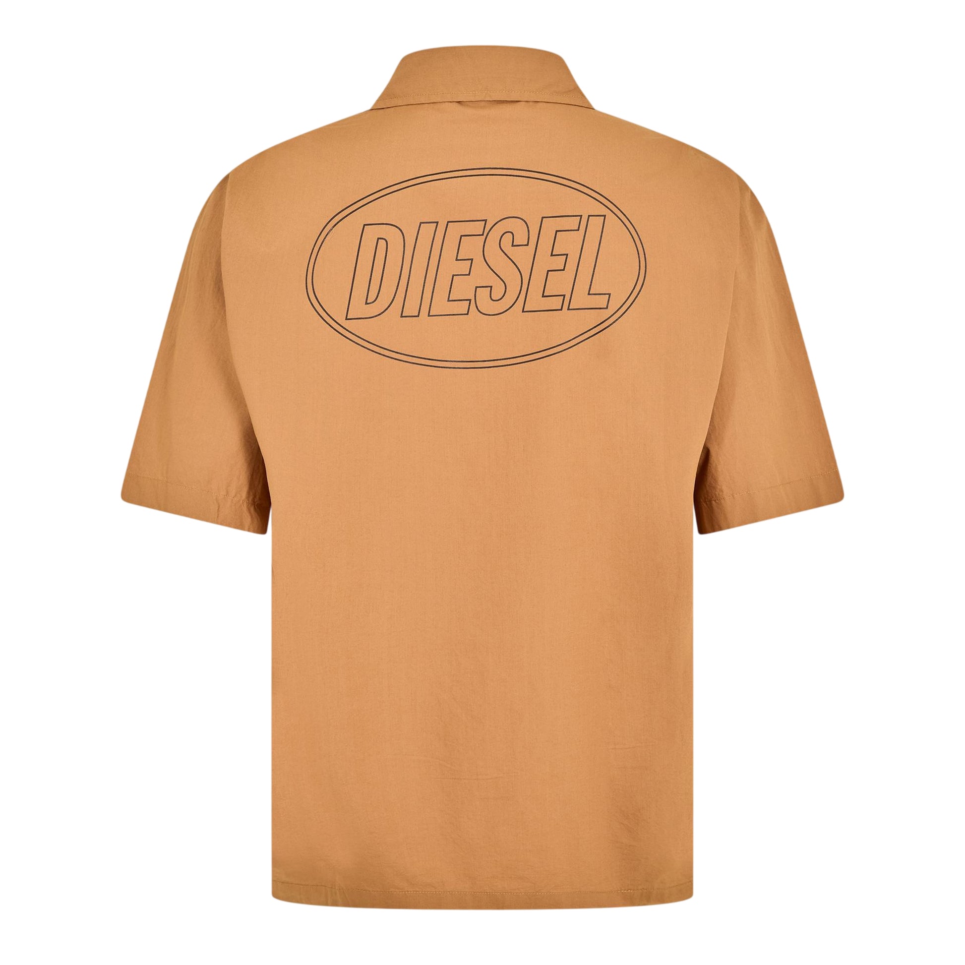 Brown - Back - Diesel Mens Cuban Notch Neck Regular Shirt