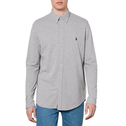 Heather - Front - Ralph Lauren Mens Embroidered Logo Oxford Shirt