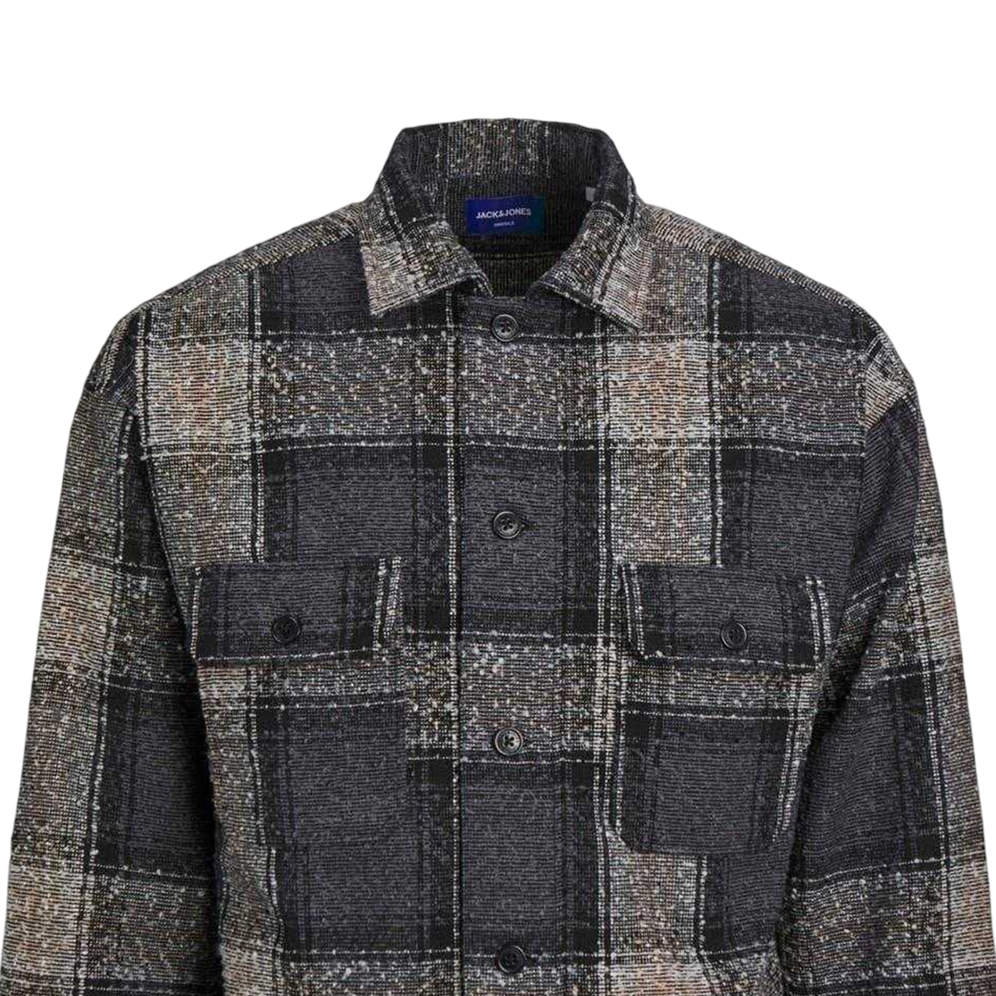 Black - Back - Jack And Jones Mens Bouclé Regular Long-Sleeved Shirt