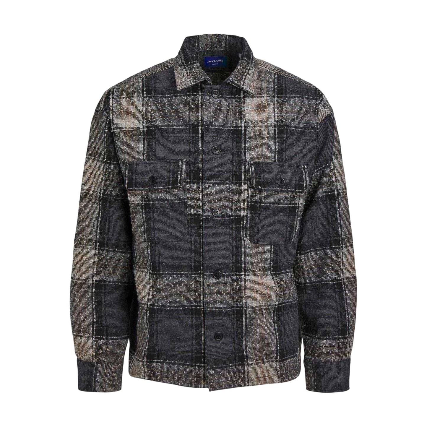 Black - Front - Jack And Jones Mens Bouclé Regular Long-Sleeved Shirt